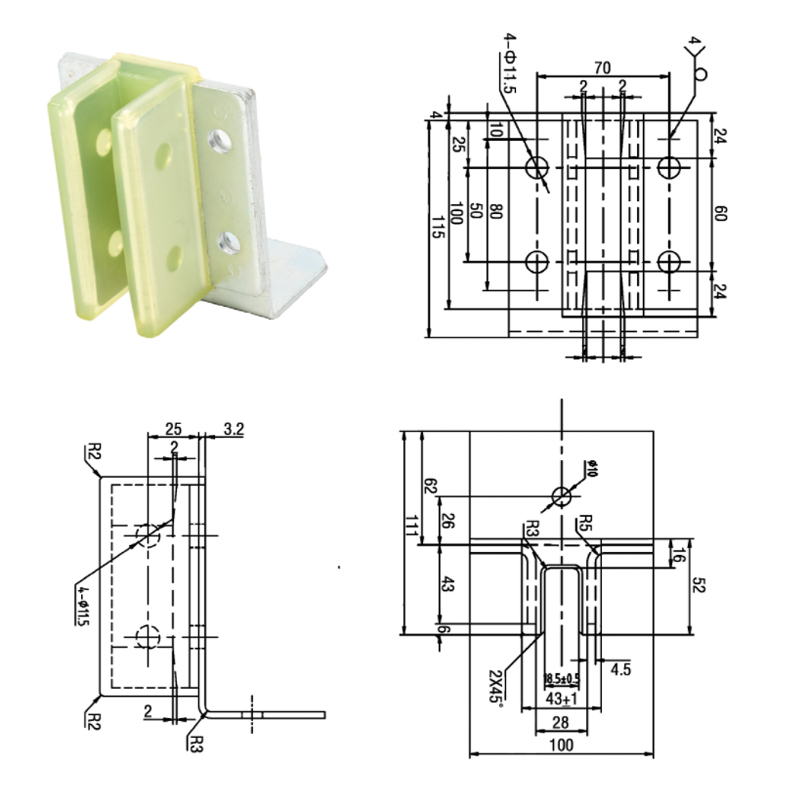 FKD-6757 Elevator Counterweight Guiding Boots