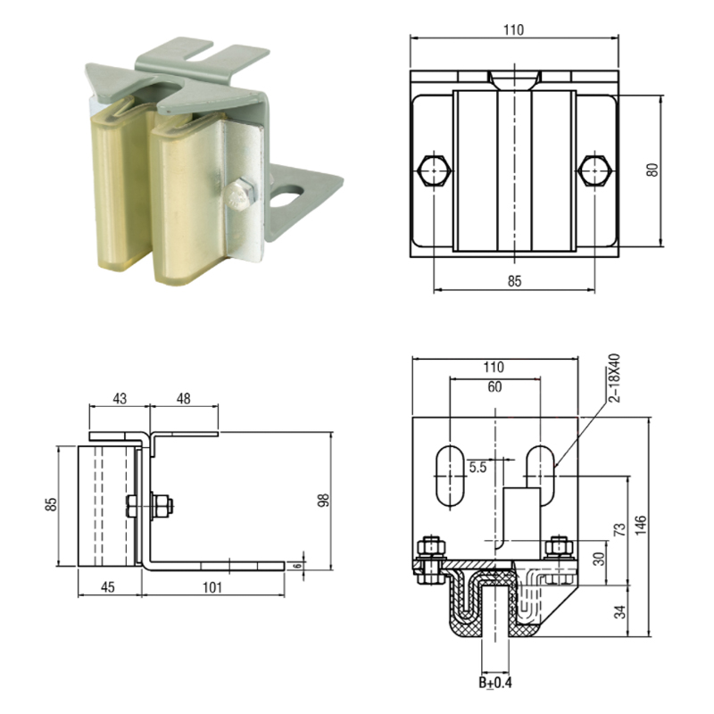 FKD-X24 Elevator Mitsubishi Counterweight Guide Boots